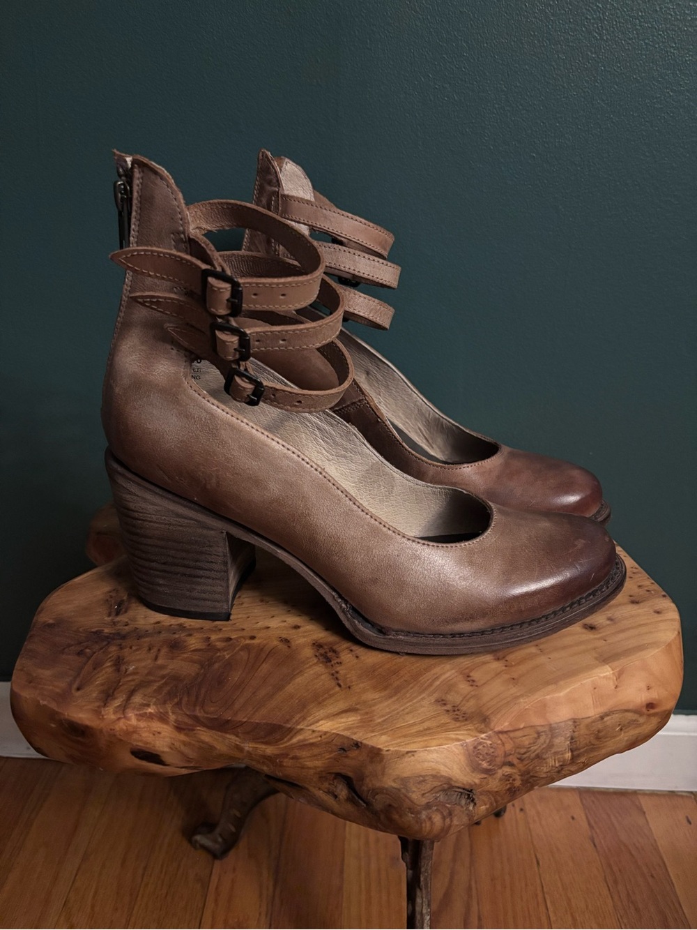 Freebird by Steven Brown Triple-Strap Block Heel Pumps